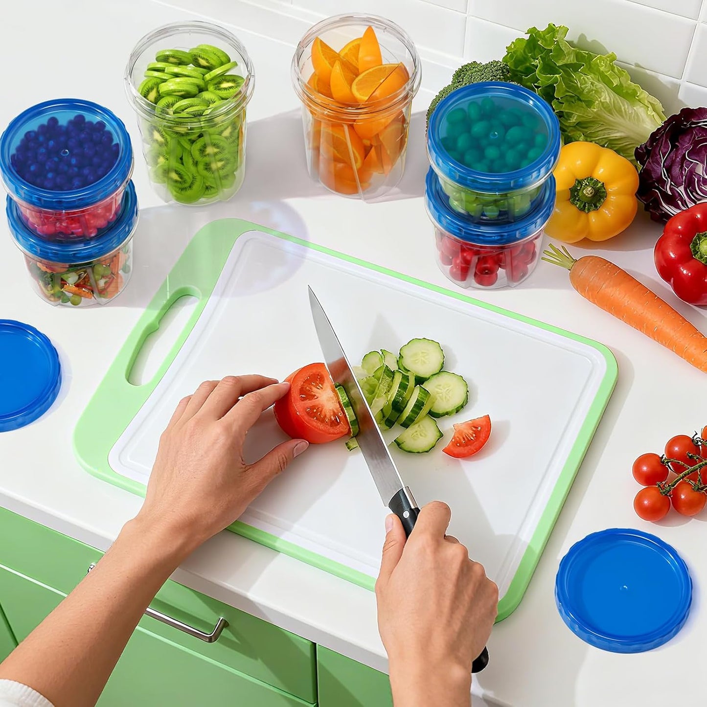 12 Pack- 34/24/17oz Freezer Storage Containers, Plastic Food Storage Containers with Twist Top Lids, BPA Free and Reusable Soup Containers with Lids, Leakproof/Microwave/Dishwasher Safe