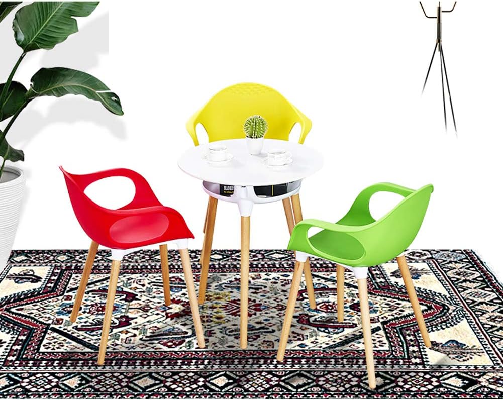 Comfortable Chair Mid-Century Modern Kitchen and Dining Room Arm Chair with Natural Wood Legs, Ergonomically designed comfort curve, for Living Room/Cafe/Lounge /Study Room/Dining Room/Pub Leisure C