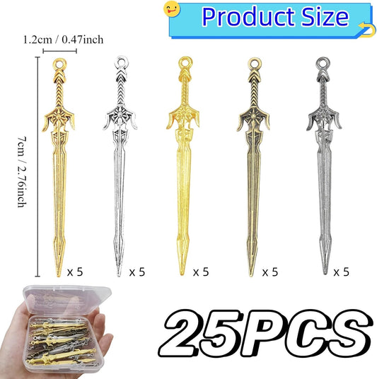 25 Pieces Sword Bookmark, Metal Bookmark, Charms Pendants Bookmarks, Your Reading Assistants, Classroom Prizes, Men Bookmarks for Book Lovers Presents Reading Crafting DIY