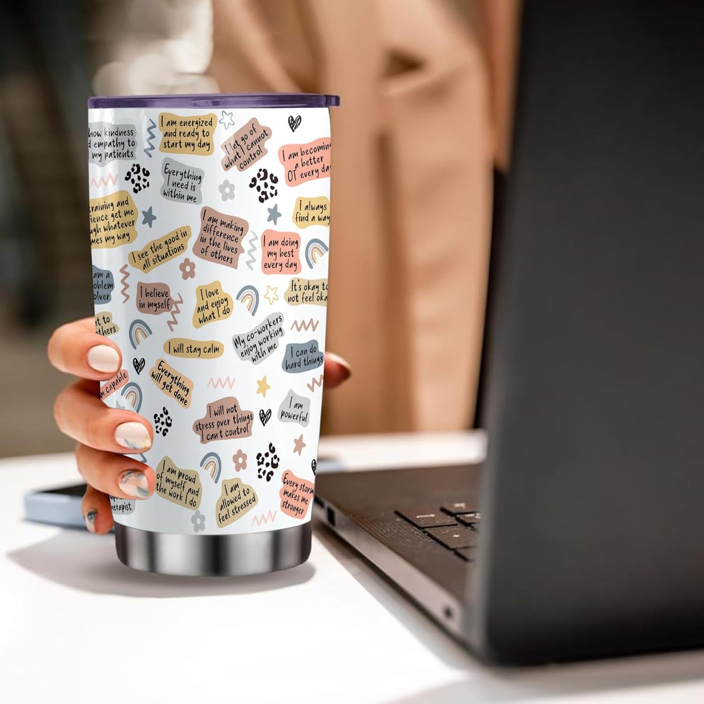 OT Stainless Steel Insulated Tumbler - Gift for Occupational Therapists & Assistants - Appreciation or Graduation Present - OT Gift (Design 3)