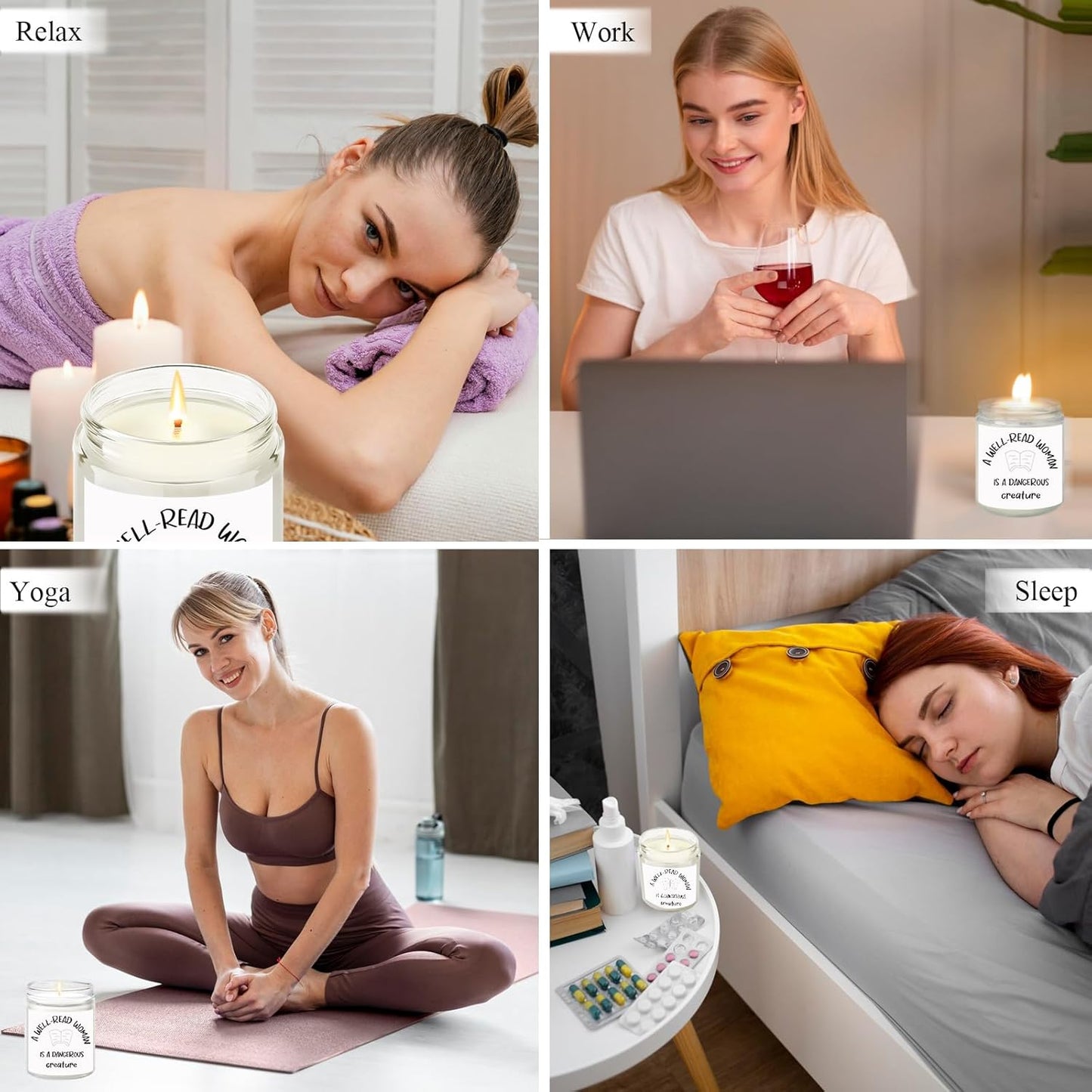 Book Lover Gifts, Book Lover Candle, Bookish Candles for Women Her, Club Christmas Gifts for Readers Librarians Bookworm - Reading Candle