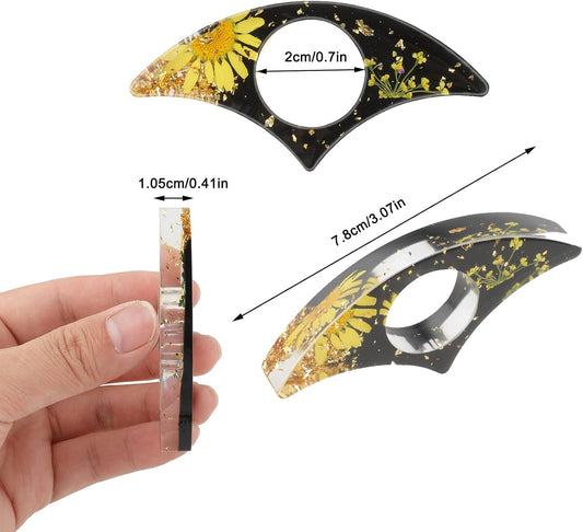 TIESOME Dried Flower Book Holder, 2 Pieces Handmade Real Flowers Thumb Book Page Holder Resin Thumb Bookmark Reading Accessories Book Opener Floral Bookmark for Teachers Book Lovers(A)