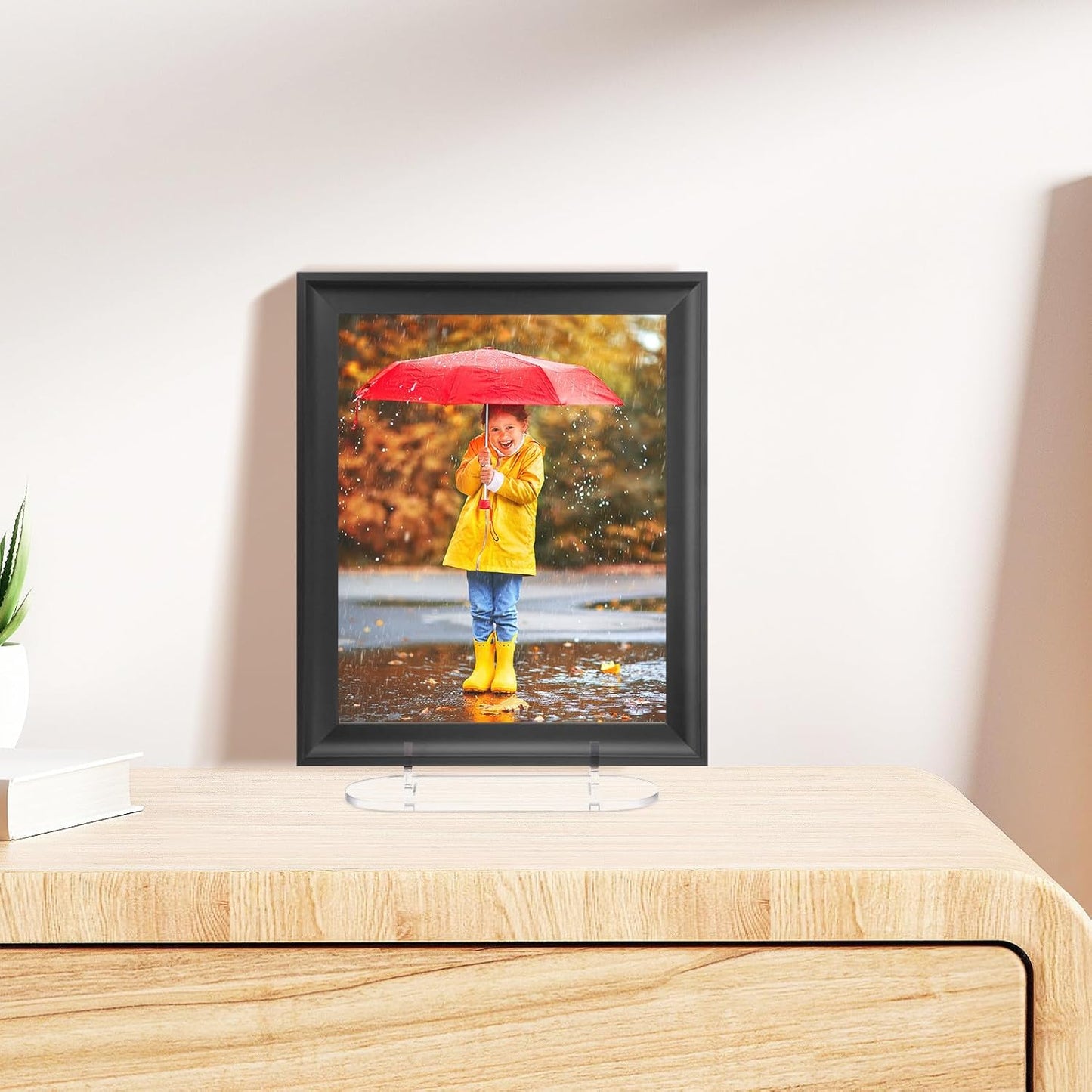 Cabilock Small Picture Display Stand, Clear Plate Holder Stand, Acrylic Easels Display Rack For for Weddings, Birthdays, Home Decoration, Tables Collections