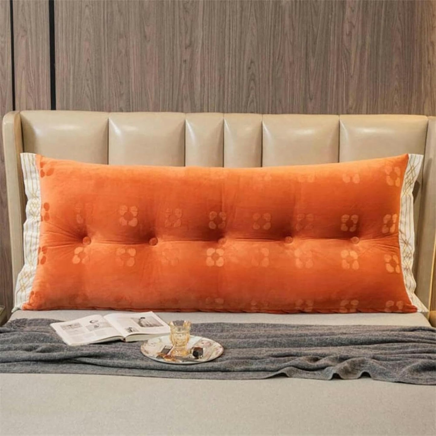 Wedge Headboard Cushions, Removable Support Soft Bolster Large Rectangle Back Cushion PP Cotton Filling Reading Body Pillow Bed Rest Pillows(Blue,180x60x15cm)