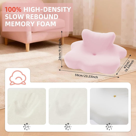 Reading Pillow for Bed, Ergonomic Memory Foam Bed Wedge Pillow for Lying, Headboard, Sleeping, Sitting and Prone, Chin & Back Support Multifunctional Pillows, Pink