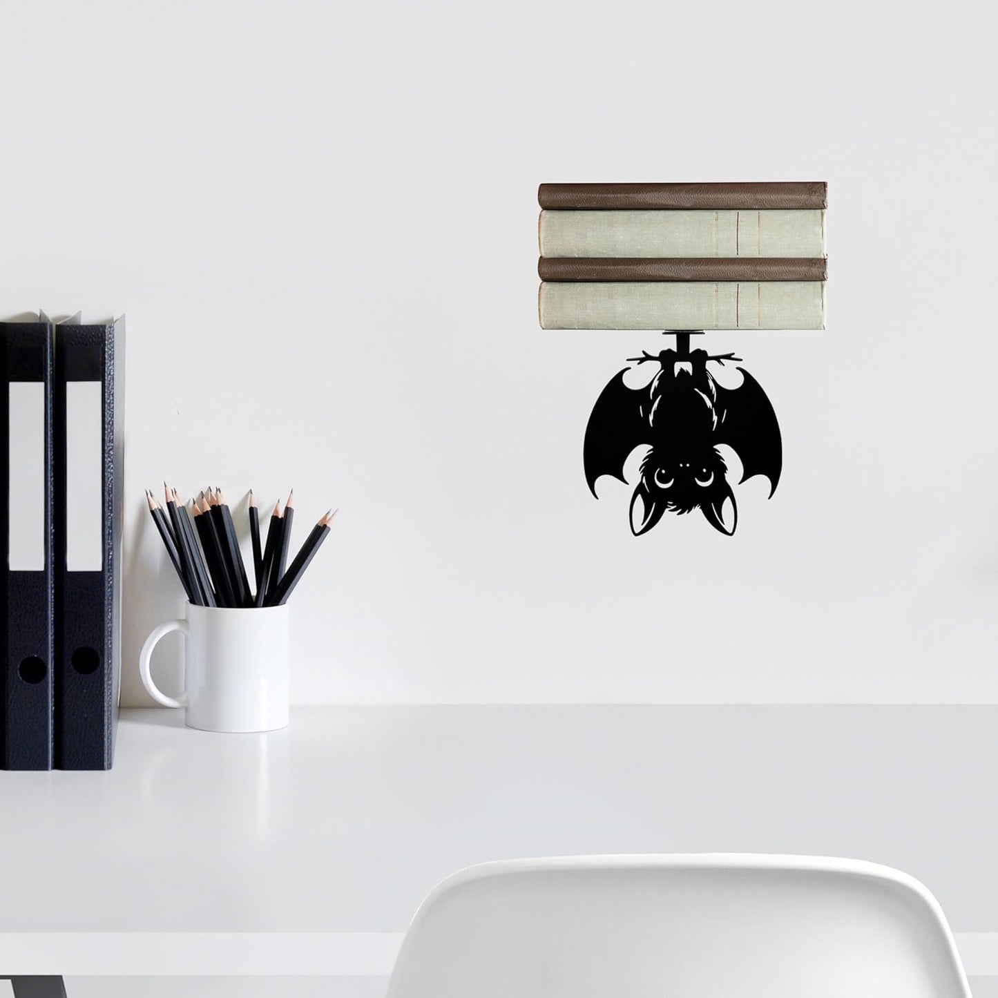 Metal Bat Floating Book Shelves for Wall, Unique Gothic Decor, Invisible Bat Bookshelf Wall Mounted, Unique Gifts for Gothic Lovers