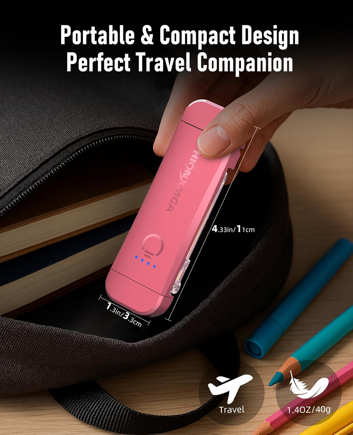 Book Reading Light,Silent Touch Lamp for in Bed,Rechargeable Clip on Booklight with 3 Amber Colors & Precise Dimming Night Reading,Best Gift Lovers,Kids,Pink,(SD-10)