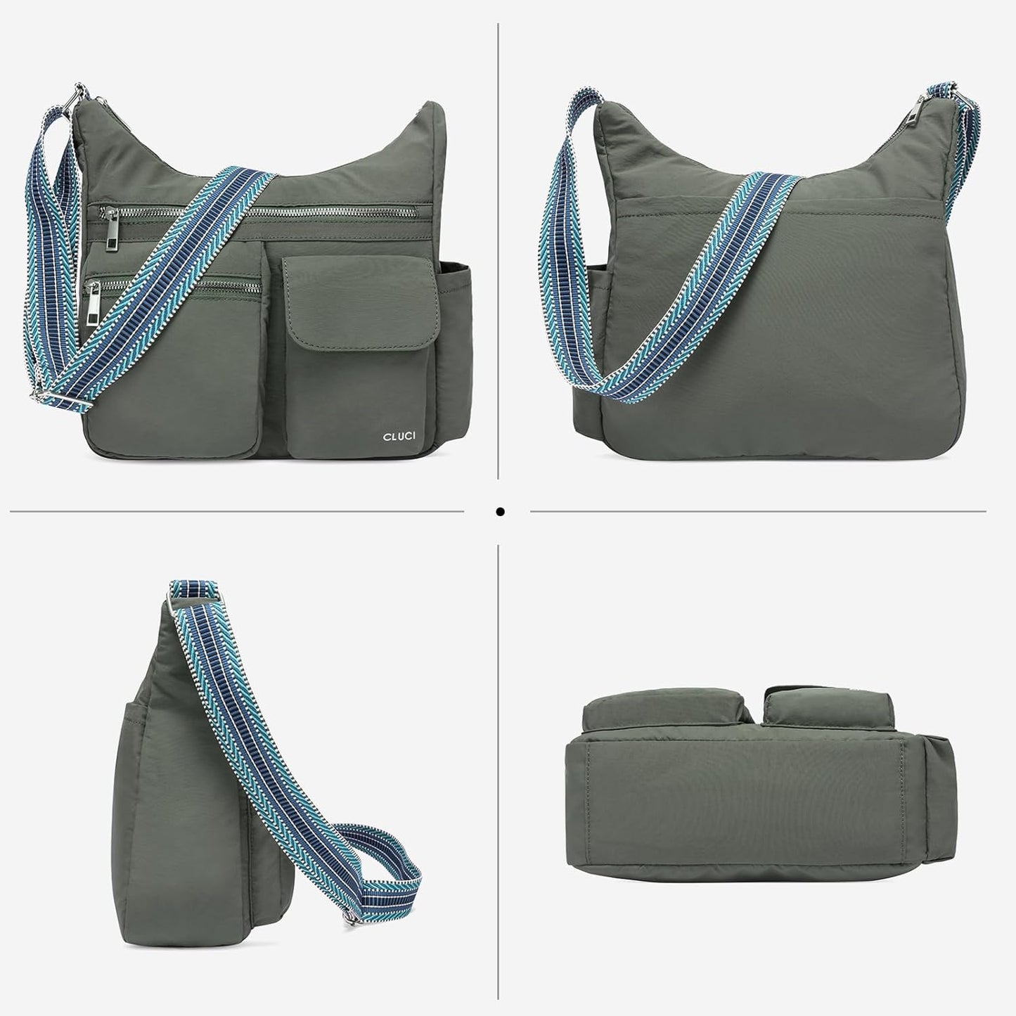 CLUCI Travel Purses for Women, Waterproof Nylon Crossbody Bags for Woman Trendy, Anti Theft Shoulder Handbags for Ladies