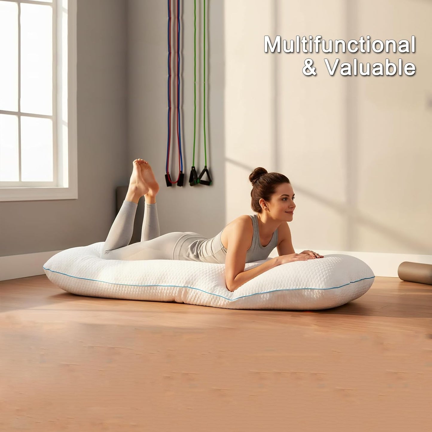 VVZ Body Pillow for Adults,Shredded Memory Foam Pillows for Side Sleeping, Pregnant Women, Luxury Cool Adjustable Firm Long Pillow for Bed, Big Large Full Body Pillow for Sleeping,20x54 Inch, White