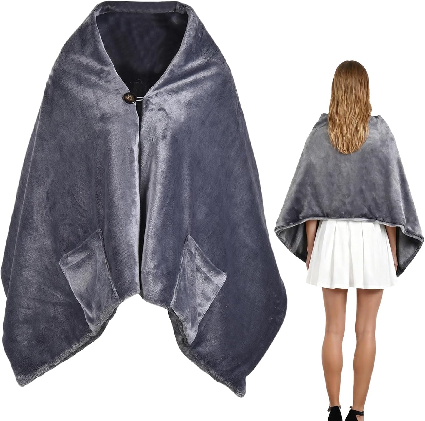 Heated Shawl, Electric Heated Shawl Wrap for Women, 3 Temperature Settings Overheat Protection Beddings for Cold Weather Travel Reading Sleeping Camping