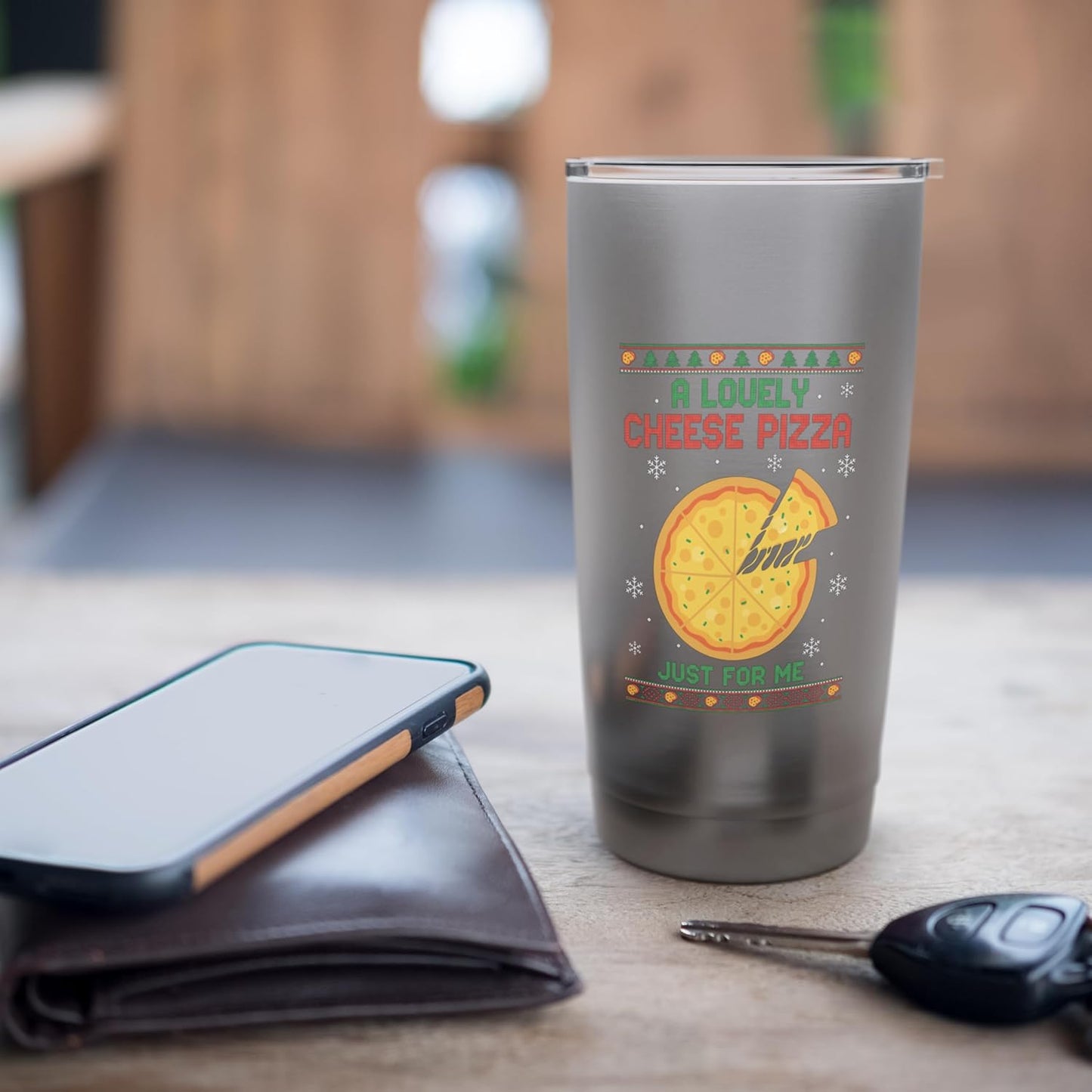 A Lovely Cheese Pizza Just For Me Funny Pizza Slice Holiday Stainless Steel Insulated Tumbler