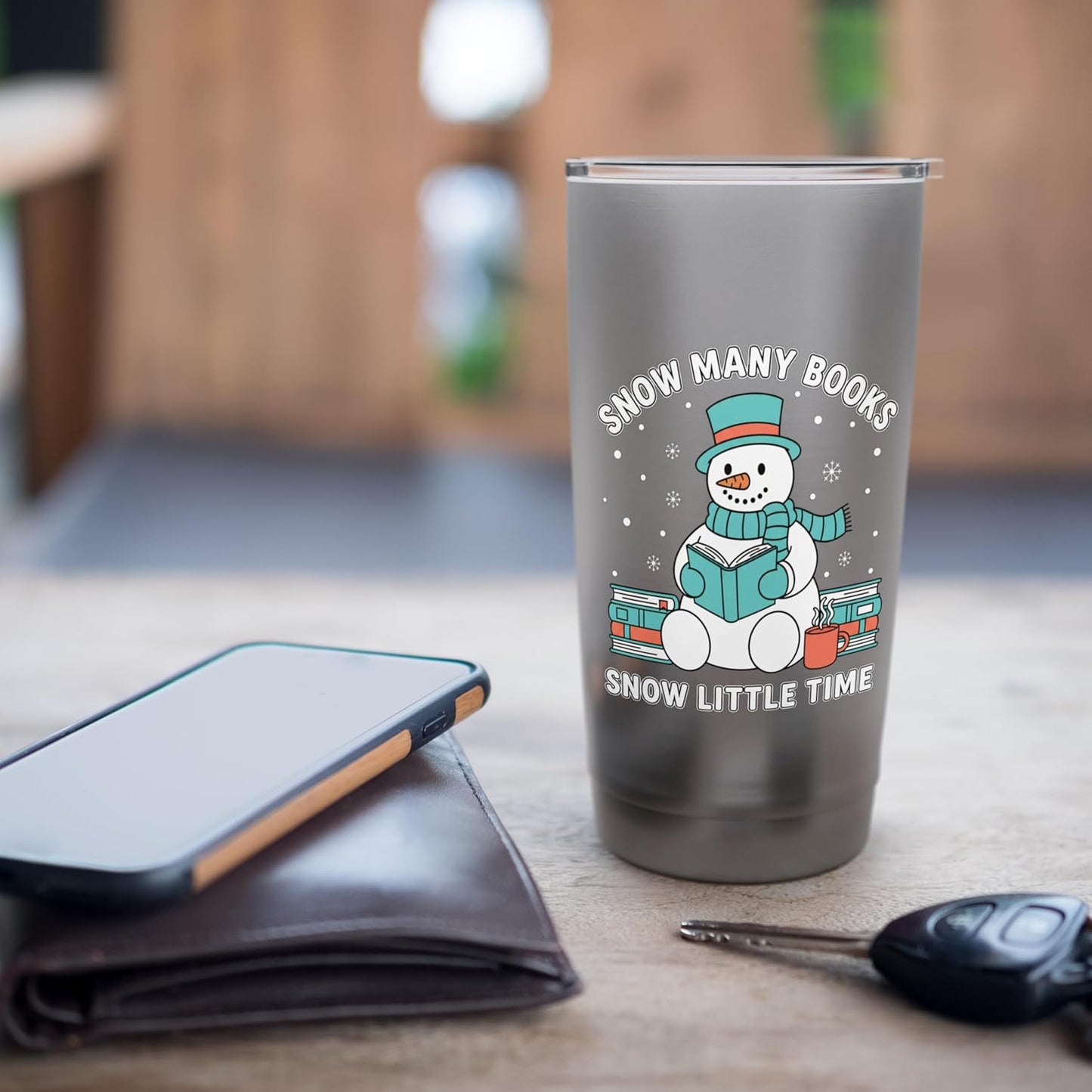 Snow Many Books Snow Little Time Christmas Reading Kids Snow Stainless Steel Insulated Tumbler