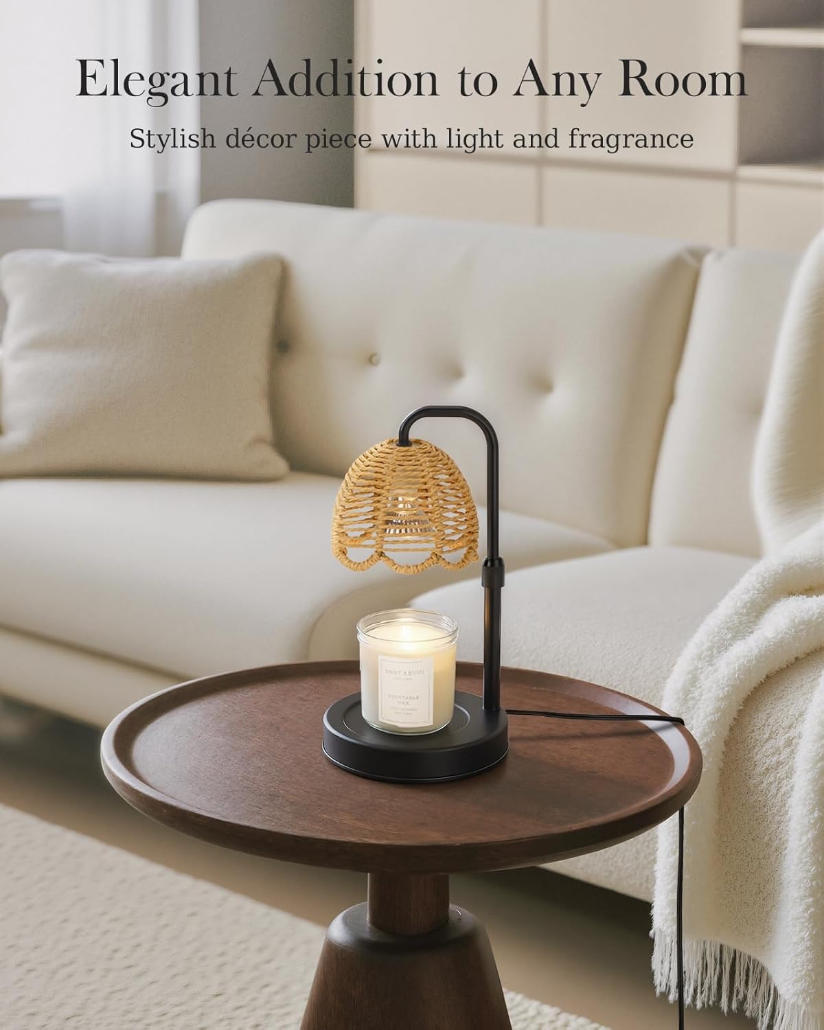 Nacial Candle Warmer Lamp with Timer Dimmable, Valentines Day Gifts for Her Women Wife Mom Girlfriend Birthday Gifts House Warming Home Decor, Boho Electric Candle Wax Warmer Lamp-Sleek Metal Base