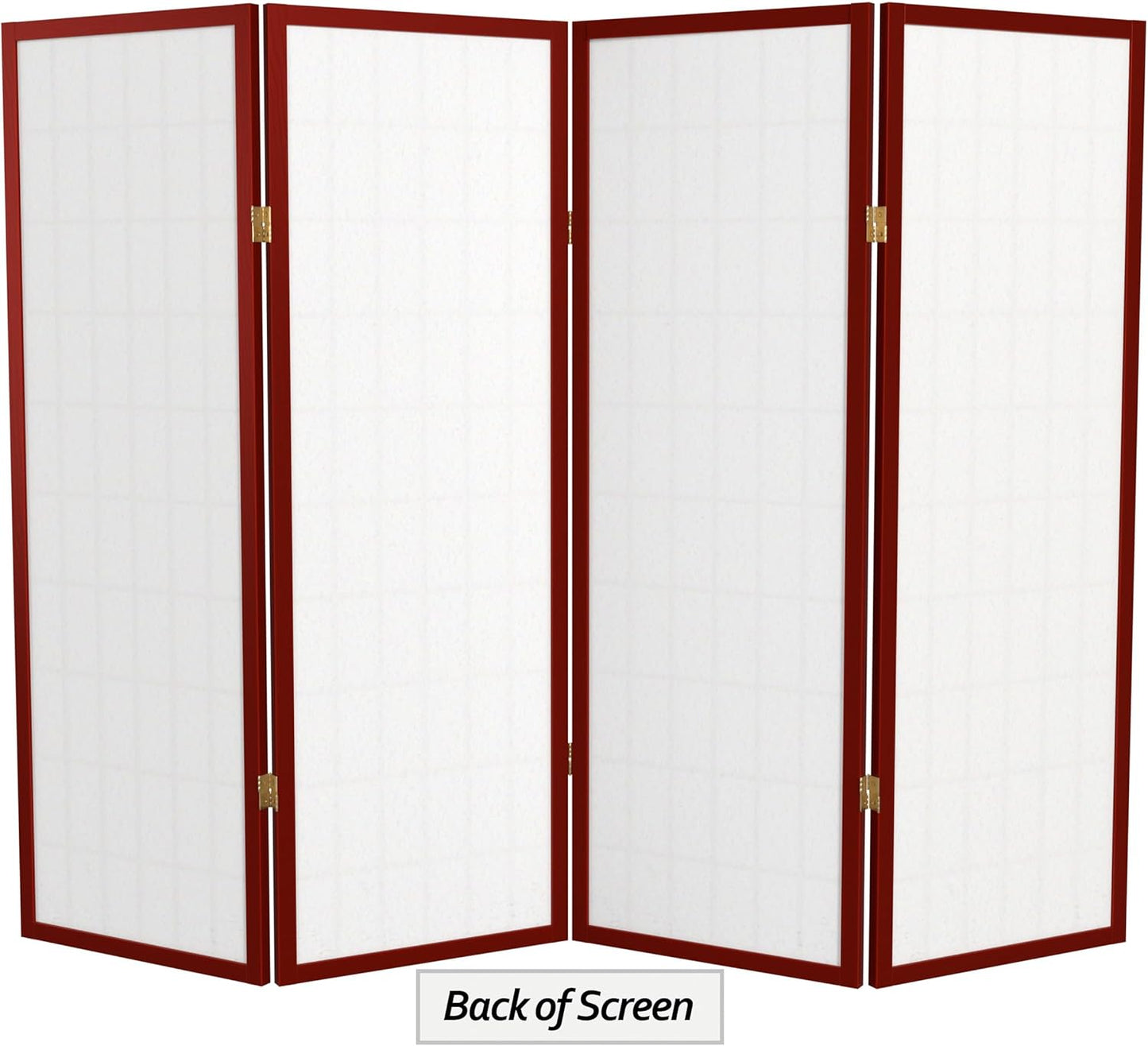 4 ft. Short Window Pane Shoji Screen - Rosewood - 4 Panels