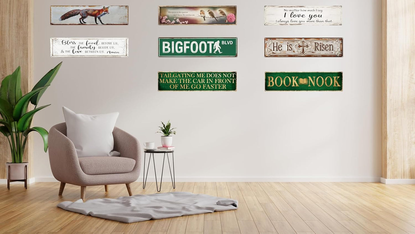 Book Nook Metal Sign 4x16in Boho Reading Plaque for Library Classroom Study Room Wall Decor