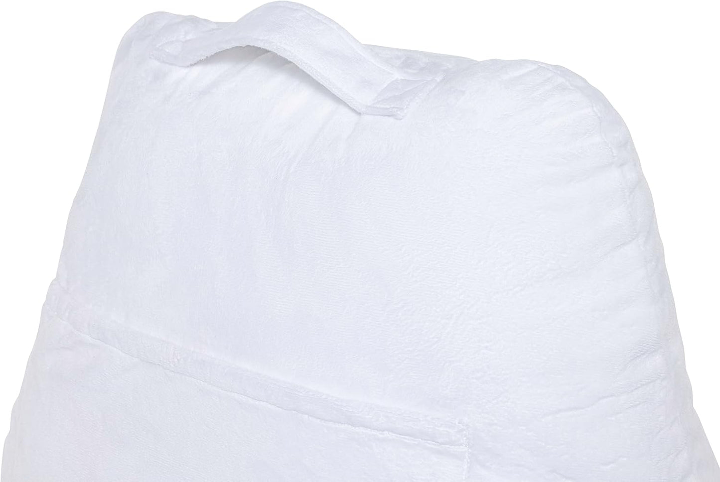 Husband Pillow Reading Pillow Cover Only - Reading Chair Cover with Generous Back & Side Pockets - Standard White - Soft Washable Plush Micro Fiber Case - Perfect for Lounging or Sleeping