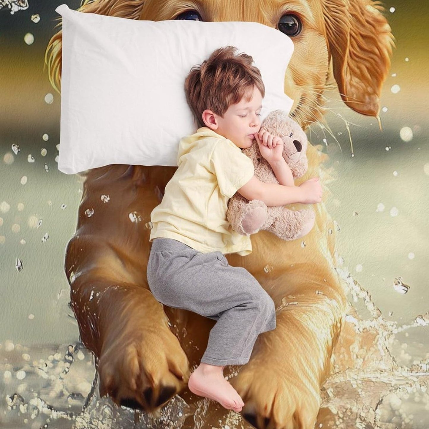 Dog Retriever Animals Throw Blanket for Couch Bed Plush Cozy Fuzzy Flannel Blanket for All Season 40"x60"
