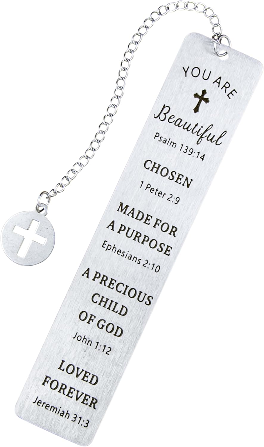 Bible Bookmark Metal Bookmarks Christian Gift for Women Men Girls Boys Baptism and First Communion Graduation and Back to School Religious Inspirational Scripture Verse Bookmark for Book Lovers