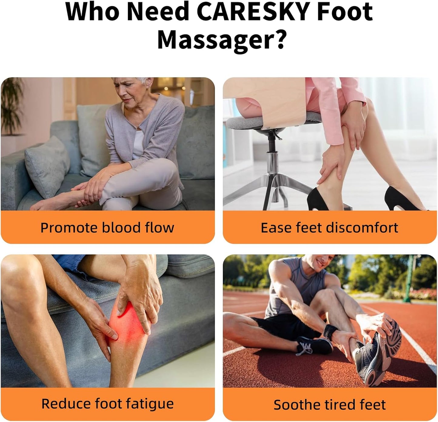 CARESKY® Foot Massager with Heat, FSA&HSA Eligible, Shiatsu Foot Massager for Plantar Fasciitis, Neuropathy, Circulation and Pain Relief, Deep Kneading for Foot Calf Gifts for Women Men Mom Dad