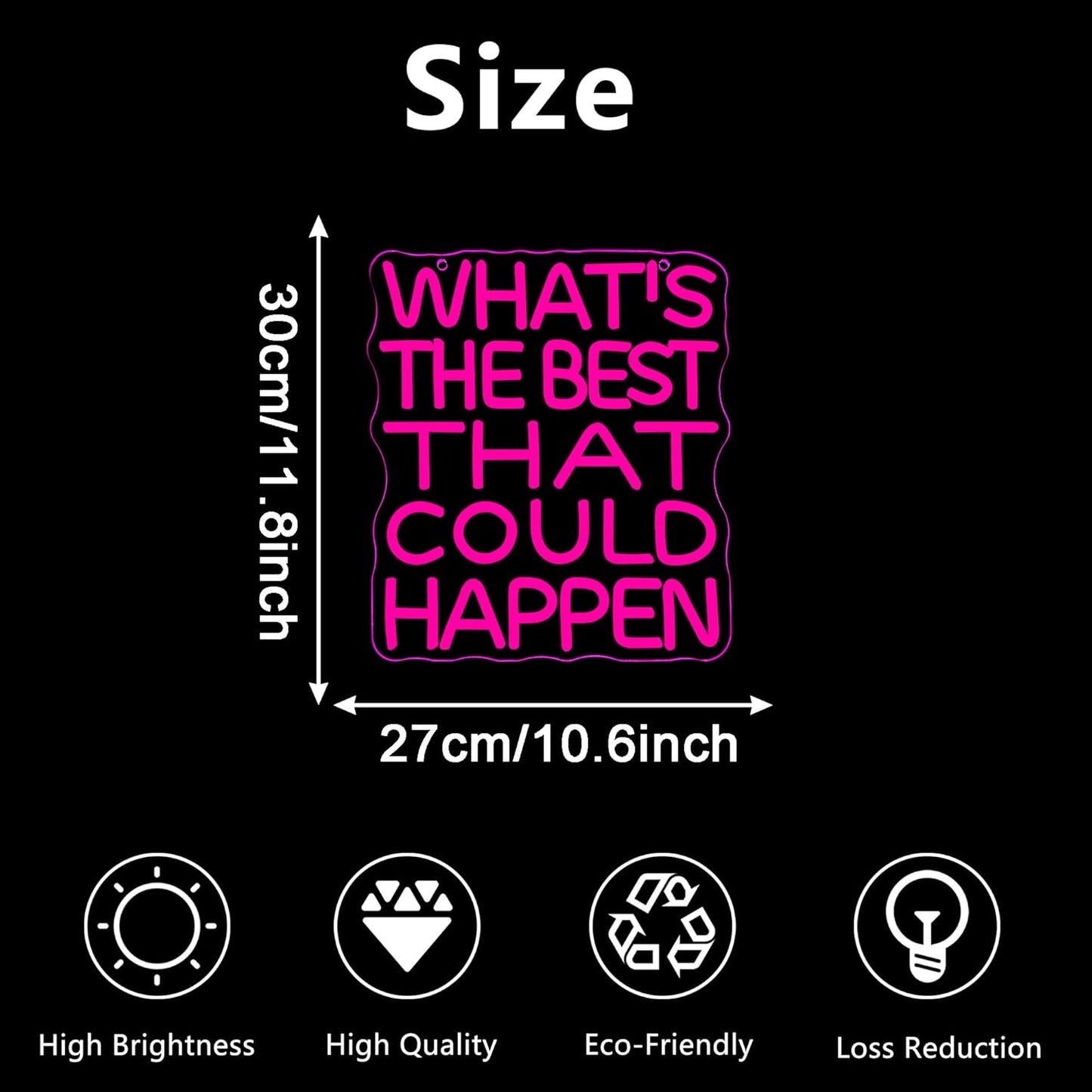 What's the Best That Could Happen Neon Sign, Dimmable Uplifting Quote Art, Motivational Quote Wall Decor Neon Light Sign, Aesthetic Inspiration Wall Art Decor Best Birthday Gifts(10.6 * 11.8in)
