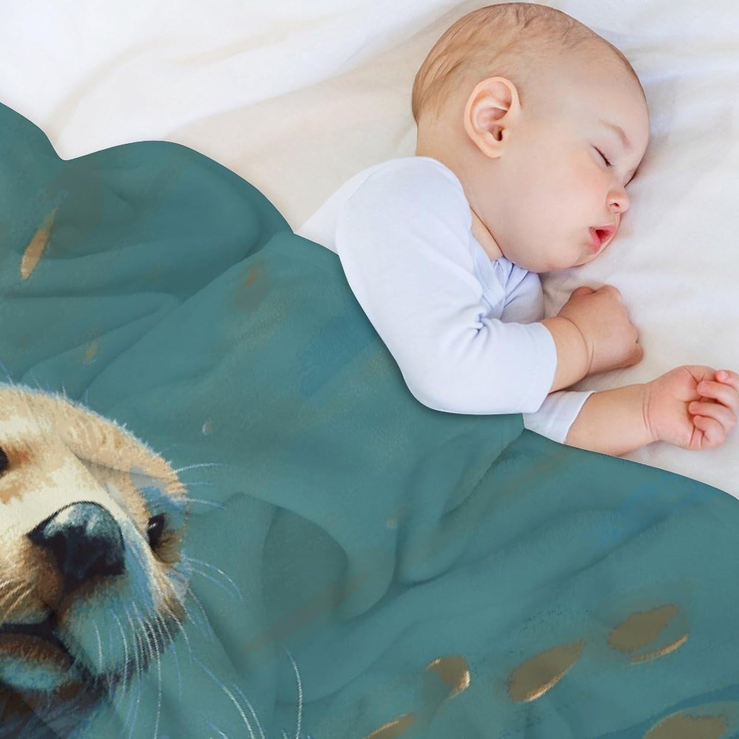 Sea Otters Painting Blanket Super Soft Lightweight Throw Blanket Cute Cozy Warm Bed Blanket Decorative Fuzzy Blanket All-Season Home Decor Gift for Sofa Couch Living Room 40"*50" (100 * 130cm)