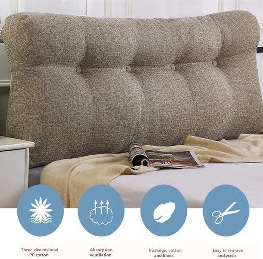 RXBFD Simple Curve Triangle Wedge Cushion Detachable Reading Pillow Cushion for Sofa Bed Large Soft Headboard Double Bedroom Soft Comfortable Backrest Lumbar Pad