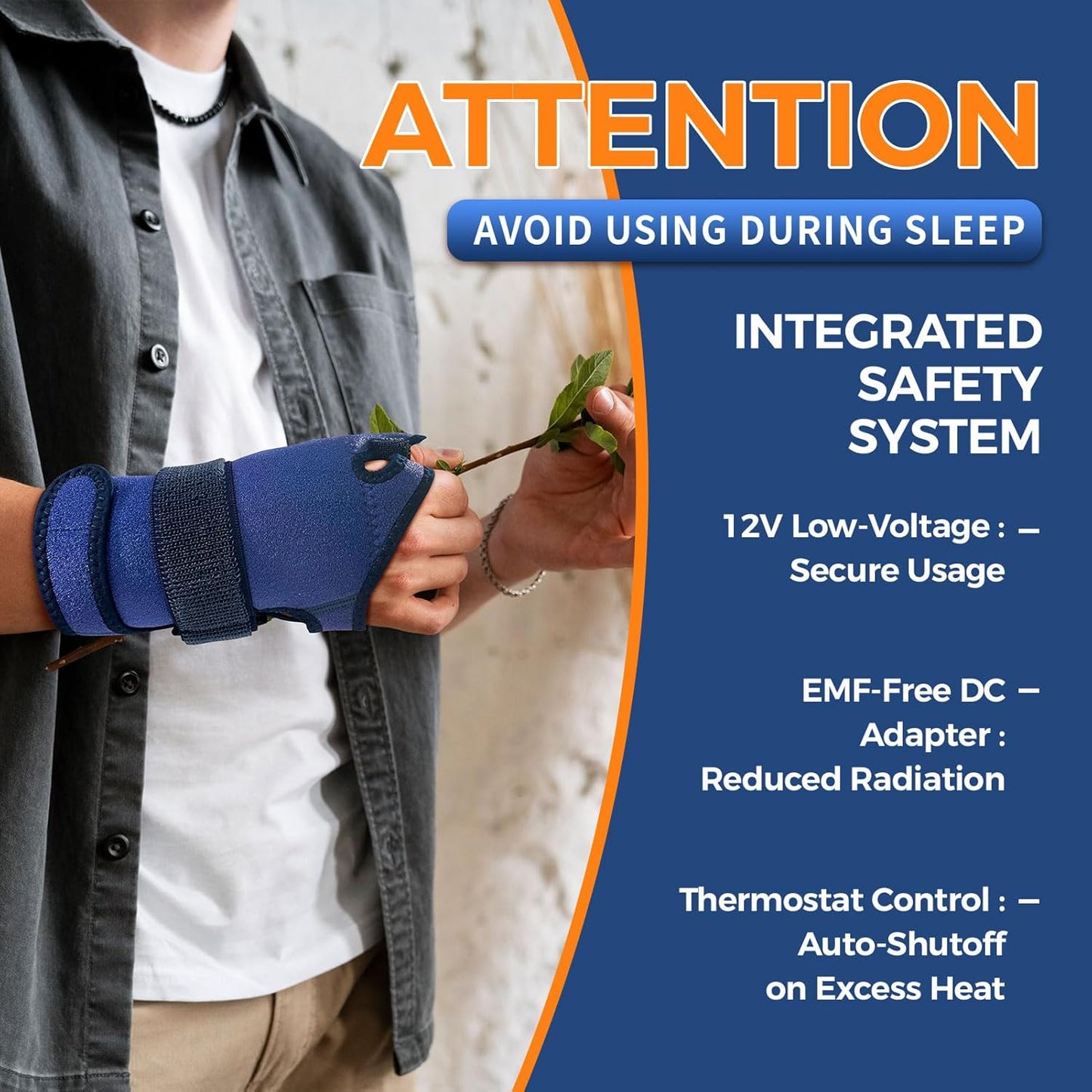 Hand Heating Pad for Arthritis and Tendonitis, Heated Wrist Wrap Thumb Brace for Carpal Tunnel Relief with 3 Heat & 5 Timer Settings for Left & Right Hand (L/XL)
