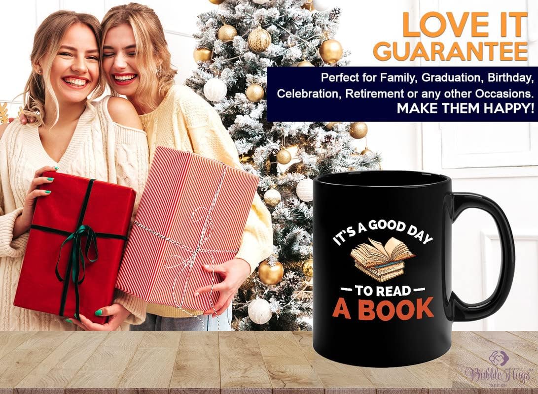 Librarian Coffee Mug 11oz Black - It's a good day to read a book - Gift For Poets Bookish People Bibliophile Librarian Book Club Reader