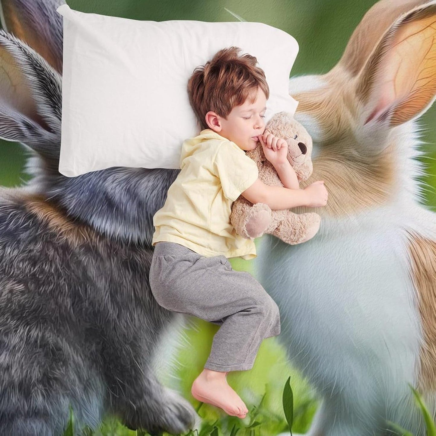 Rabbit Couple Kiss Throw Blanket for Couch Bed Plush Cozy Fuzzy Flannel Blanket for All Season 50"x60"
