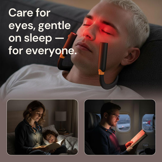 Neck Reading Light, Rechargeable Book Light for Reading at Night, 660nm Red Light & White Modes, Flexible 360° Bendable, Lightweight for Reading, Travel, Eye Care, Better Sleep & Recovery