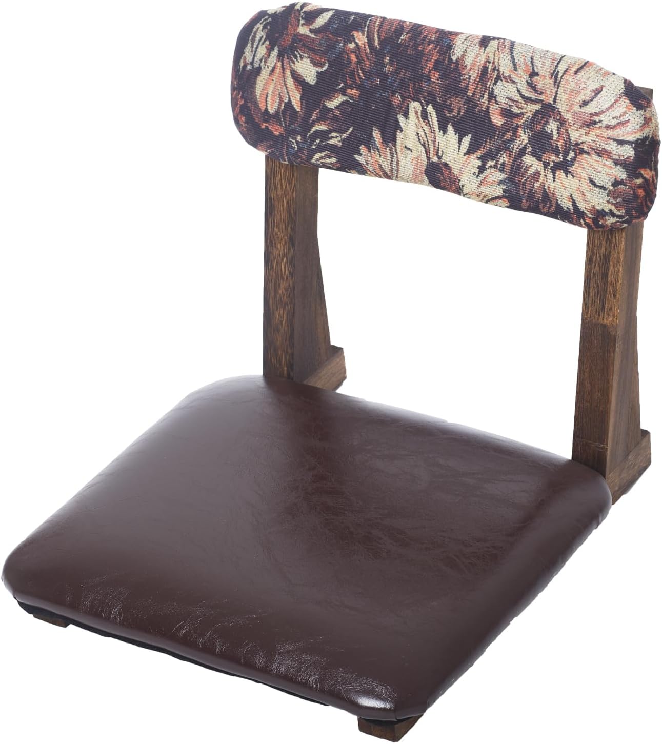 Meditation Chair with Back Support, Japanese Floor Chair, Tatami Floor Seat, Brown
