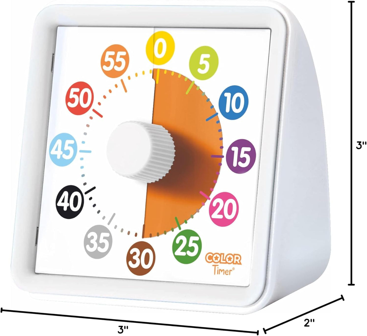 Color Visual Timer for Kids, Preschoolers & Toddlers - Silent Classroom and Home 60-Minute Countdown Clock, Time Management Tool