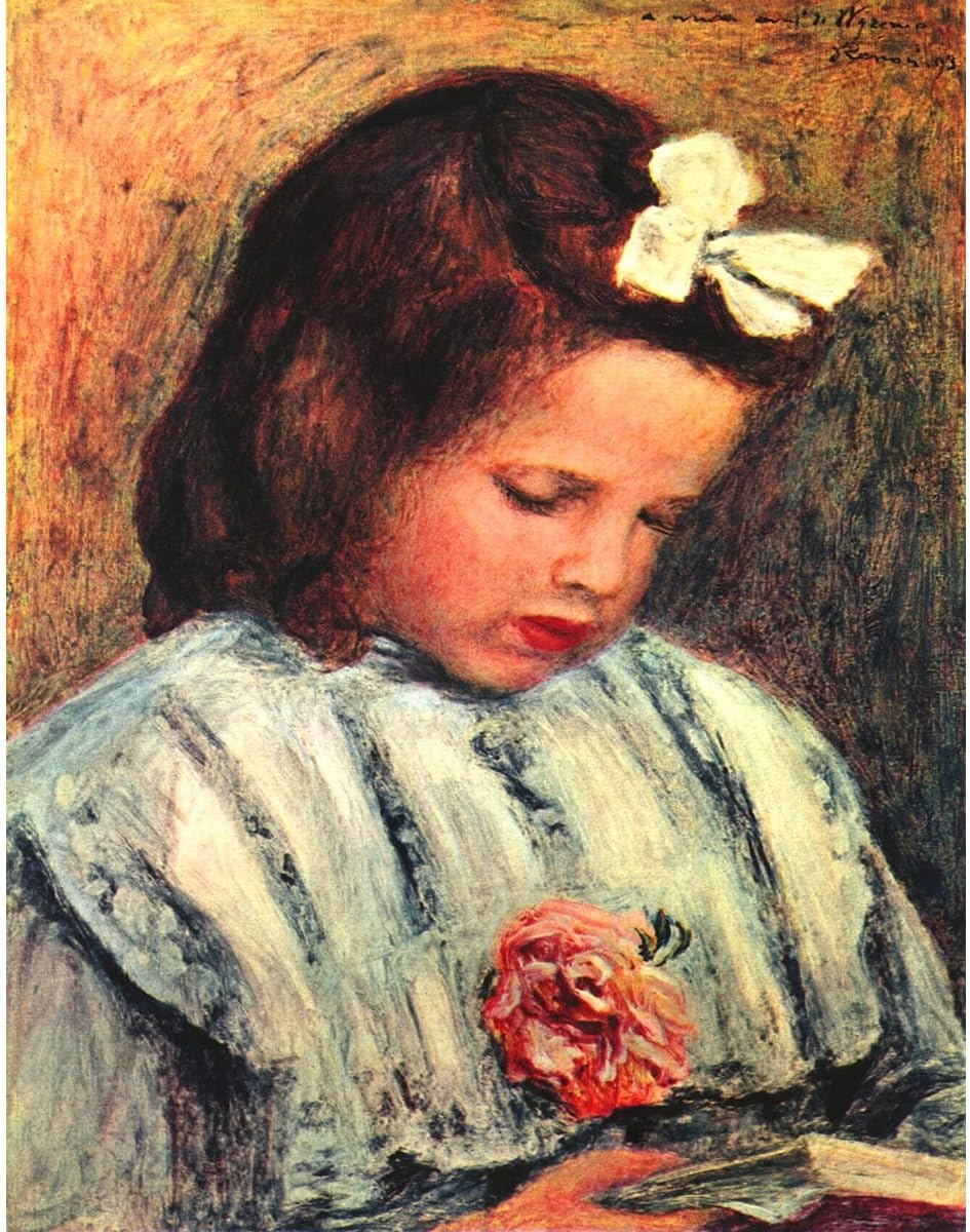 ARTICULOZY A reading girl by Renoir - 30x40 Inch Rolled Canvas Wall Decor Art Print