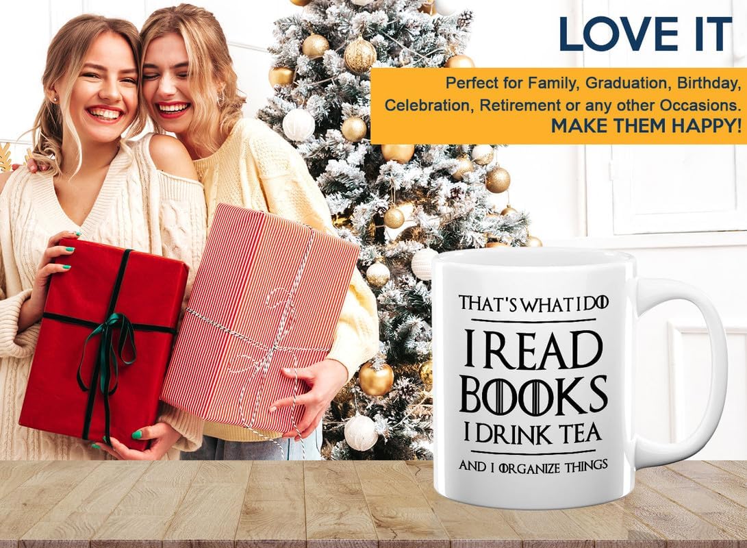 Book Lover Coffee Mug 11oz White - Tea Organize Things - Book Lover Gifts For Women Book Club Book Lovers Gifts Bookworm Book Reader Gifts
