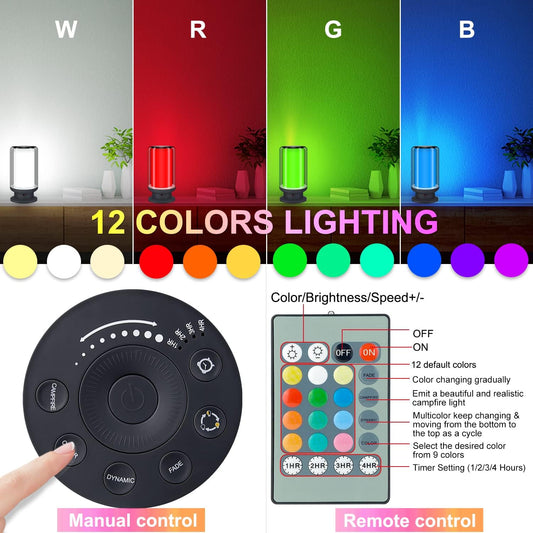 BIGMONAT Bedside Table Lamp Kids with Remote, Color Changing Desktop Led Light with Timer Setting, Dimmable RGB Night Light,Warm White Light Nightstand Lamp for Bedroom,Living Room(Black-1Pack)