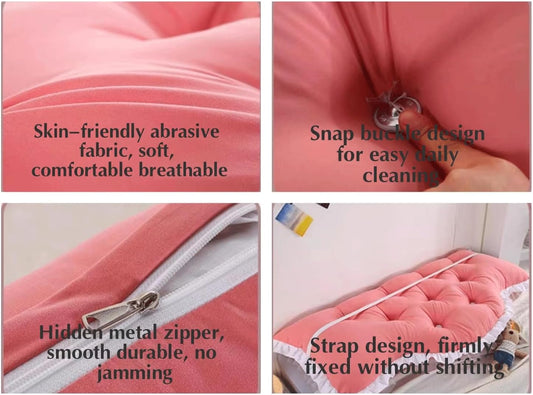 Large Headboard Pillow Bed Rest Wedge Pillow Lace Reading Pillow for Headboard Backrest Bolster Positioning Support Day Bed Bolster with Removable Cover(Size:79"/200cm,Color:C)
