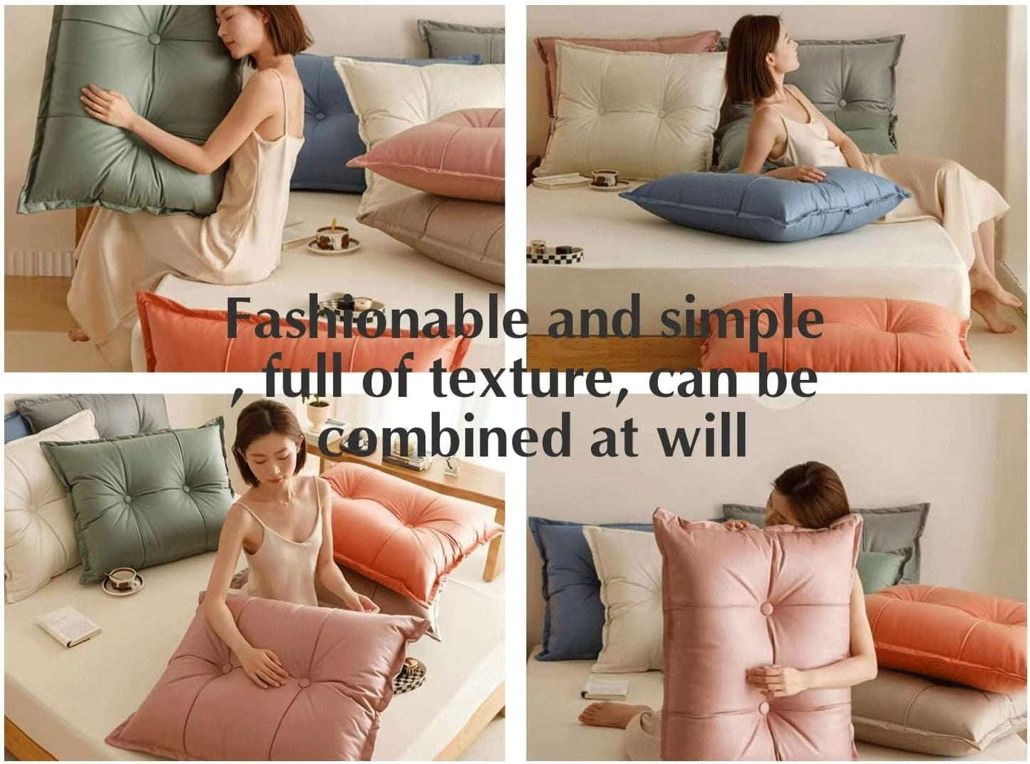 Large Bed Combination Headboard Pillow Wall Pillow Large Daybed Pillows Reading Backrest Lumbar Pad Removable Cushion(Size:75cm /29.5in(1pc),Color:Green)