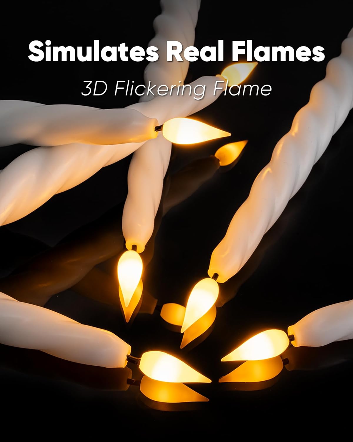 Flickering Flameless Taper Candles with Timer, Real Wax White Twisted Taper Candles Battery Operated, 9.6 Inch Led Candlesticks with Remote Control for Christmas, Wedding, Home Decor