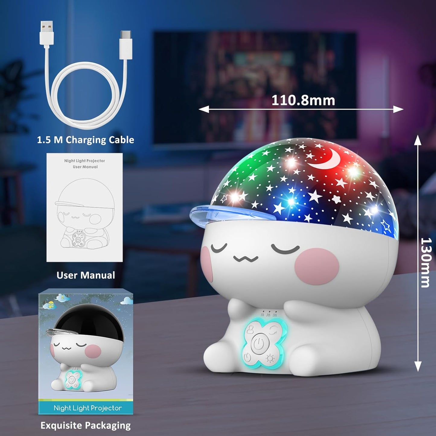Star Projector Night Light for Kids,Baby Light Projector with Timer 360° Rotation,Girls Boys Night Lights for Bedroom,Starry Night Light Projector for Kids Room Decoration,Gift for Toddler Teens.