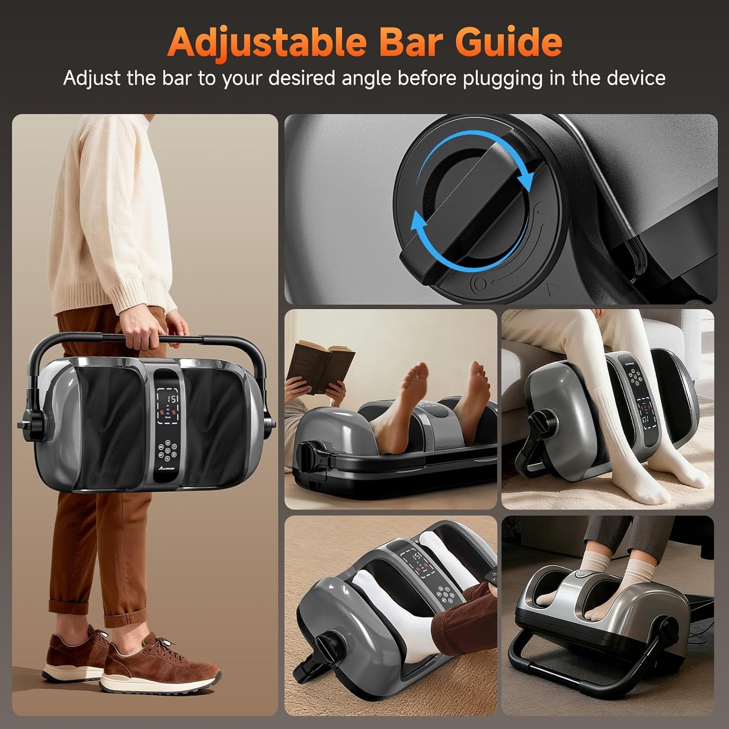 2026 Upgraded Foot Massager with Heat - Shiatsu Deep Kneading Machine for Plantar Fasciitis, Neuropathy & Circulation - 5 Intensities, 4 Modes - Ideal Gifts for Women & Men
