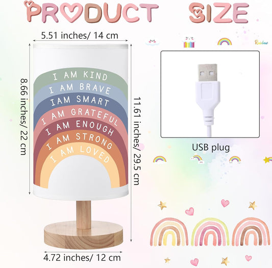 Classroom Lamp Calming Corner Decor Cozy Center 11. 61 Inches Small Bedside Desk Lamp USB Rainbow Reading Book Center Supplies for Home Bedroom Playroom Nursery