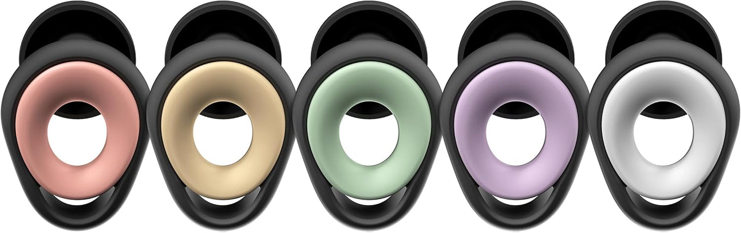 Ear Plugs for Sleeping Noise Cancelling Earbuds, Reusable Silicone Earplugs for Sleeping, High Fidelity with Mute Layer for Snoring Solution for Travel,Focus,45dB Noise Reduction (Black-White)