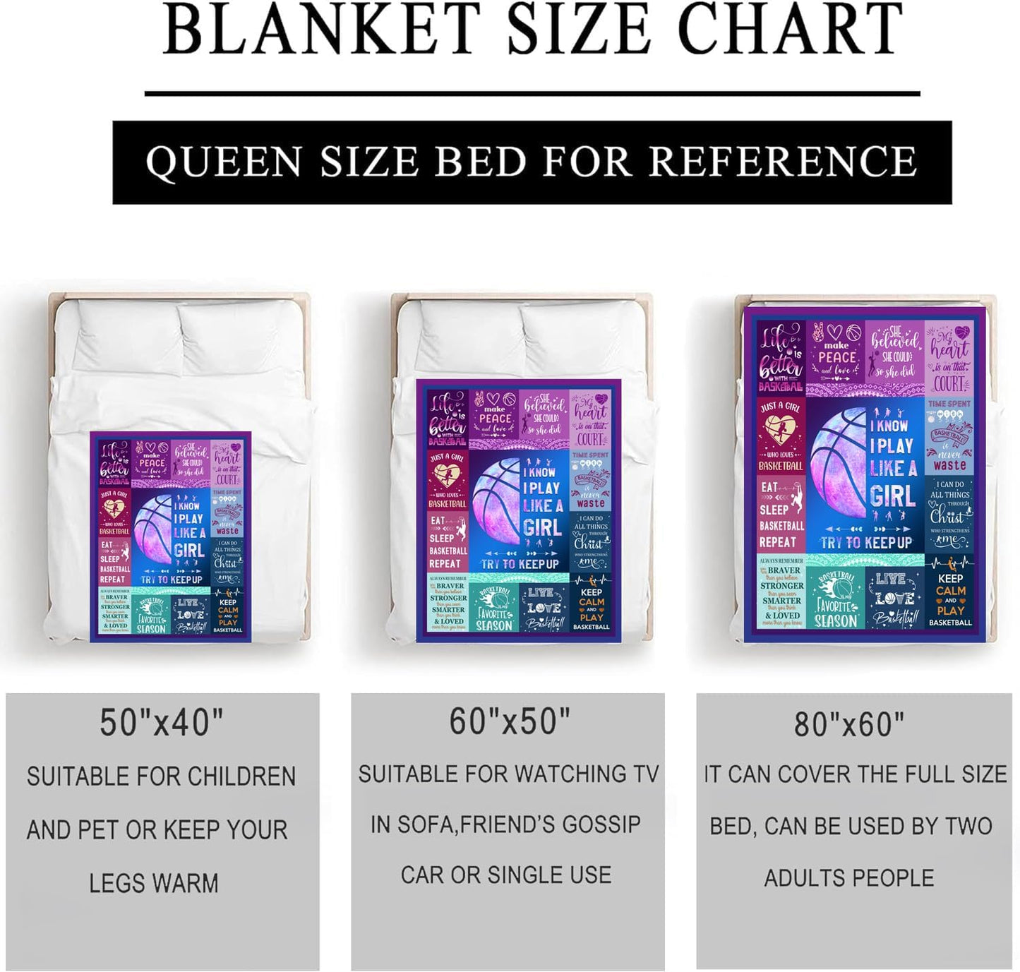 Basketball Gifts Blanket for Girls Women Ultra Soft Flannel Basketball Throw Blanket Merch Sport Gifts for Team Lovers Stuff 80"x60"