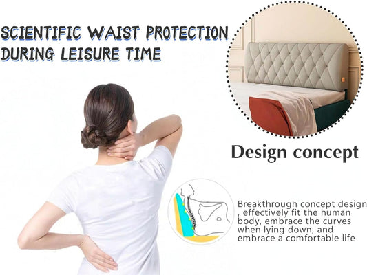 Headboard Rest Cushion Wall Pillow,Fleece Lumbar Cushion Bed Backrest Upholstered Collision Pad Reading Pillow with Removable Cover for Bench Home(Size:180cm/71in,Color:Yellow)