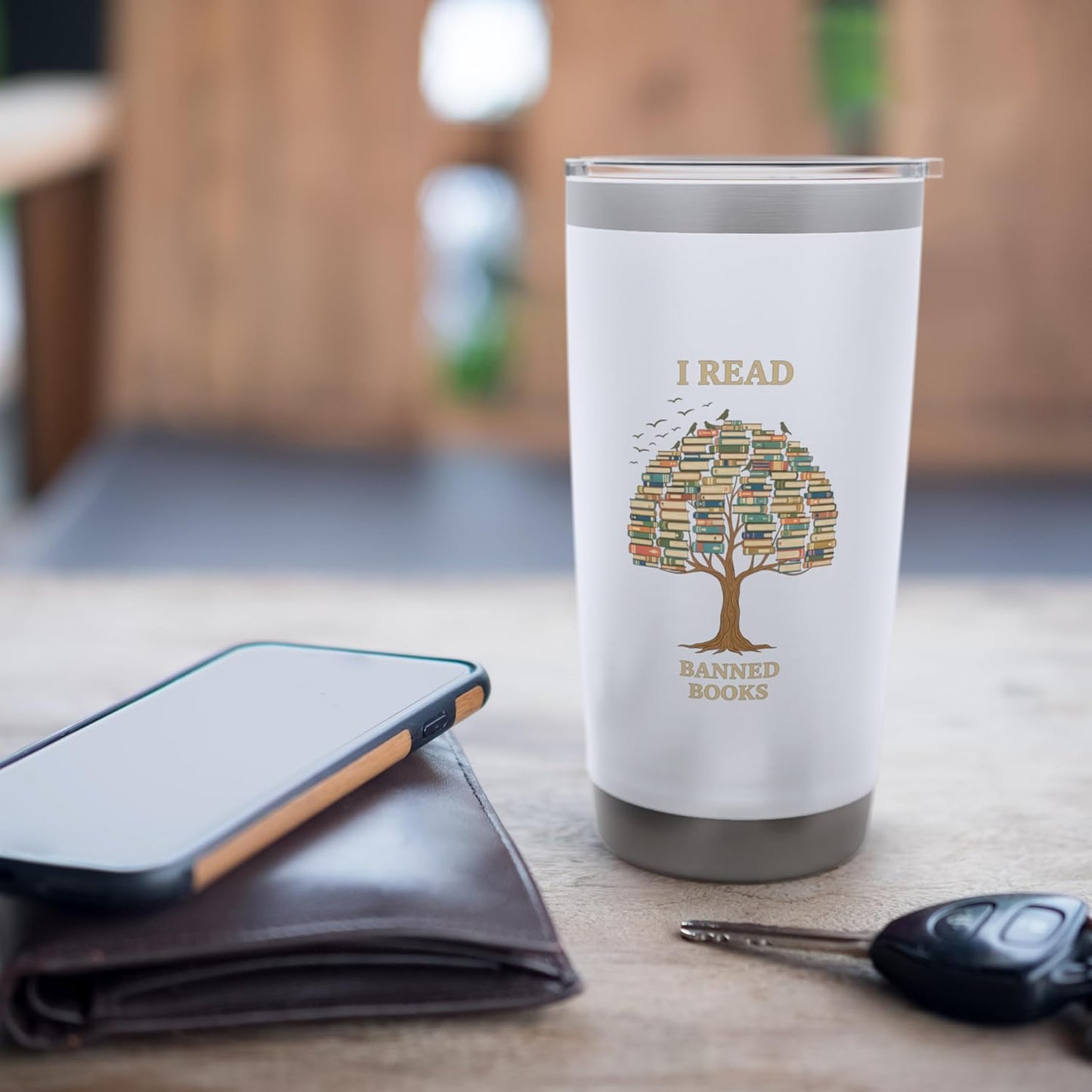 I Read Banned Books Literary Reader Protest Book Lover Stainless Steel Insulated Tumbler