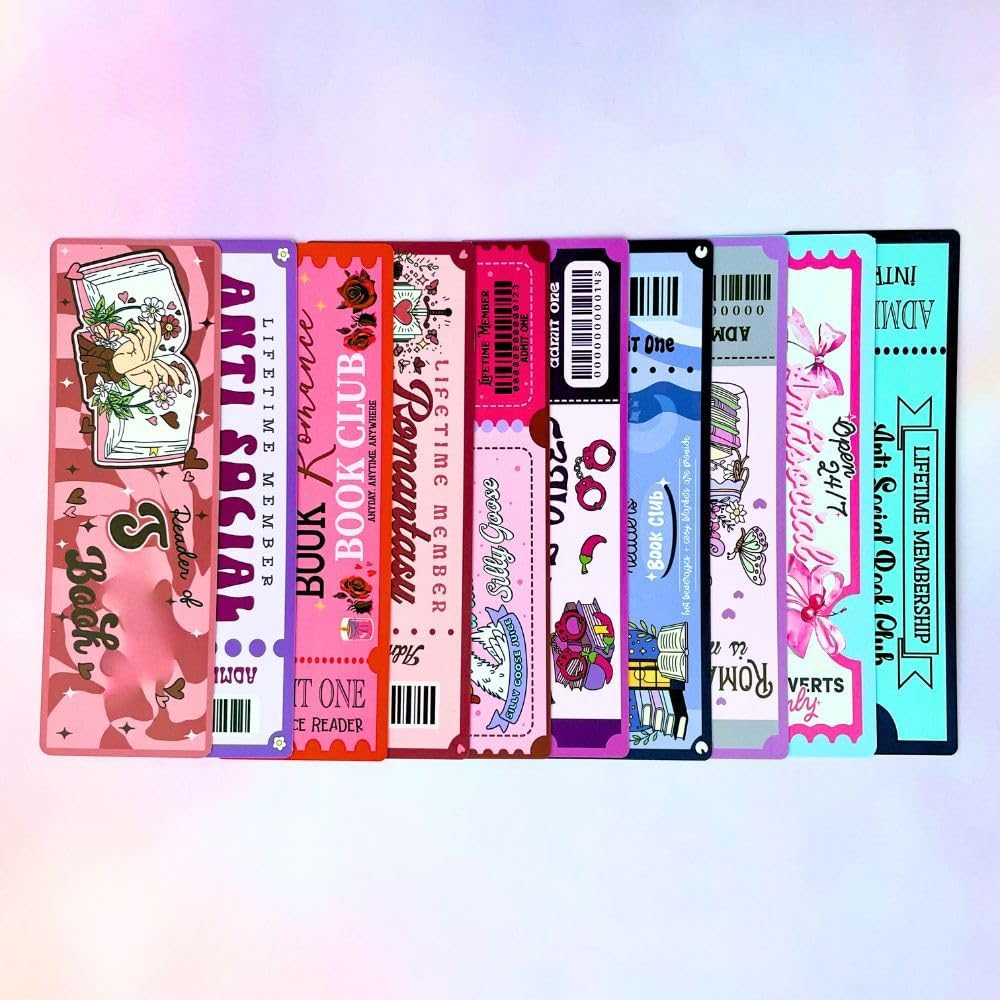 Book Club Bookmarks 30PC Bulk Set - Cute & Cool Bookmarks for Women Fun Markers for Reading Stylish Accessories, Funny & Girly Bookish Items Perfect for Teachers, Book Lovers and Readers