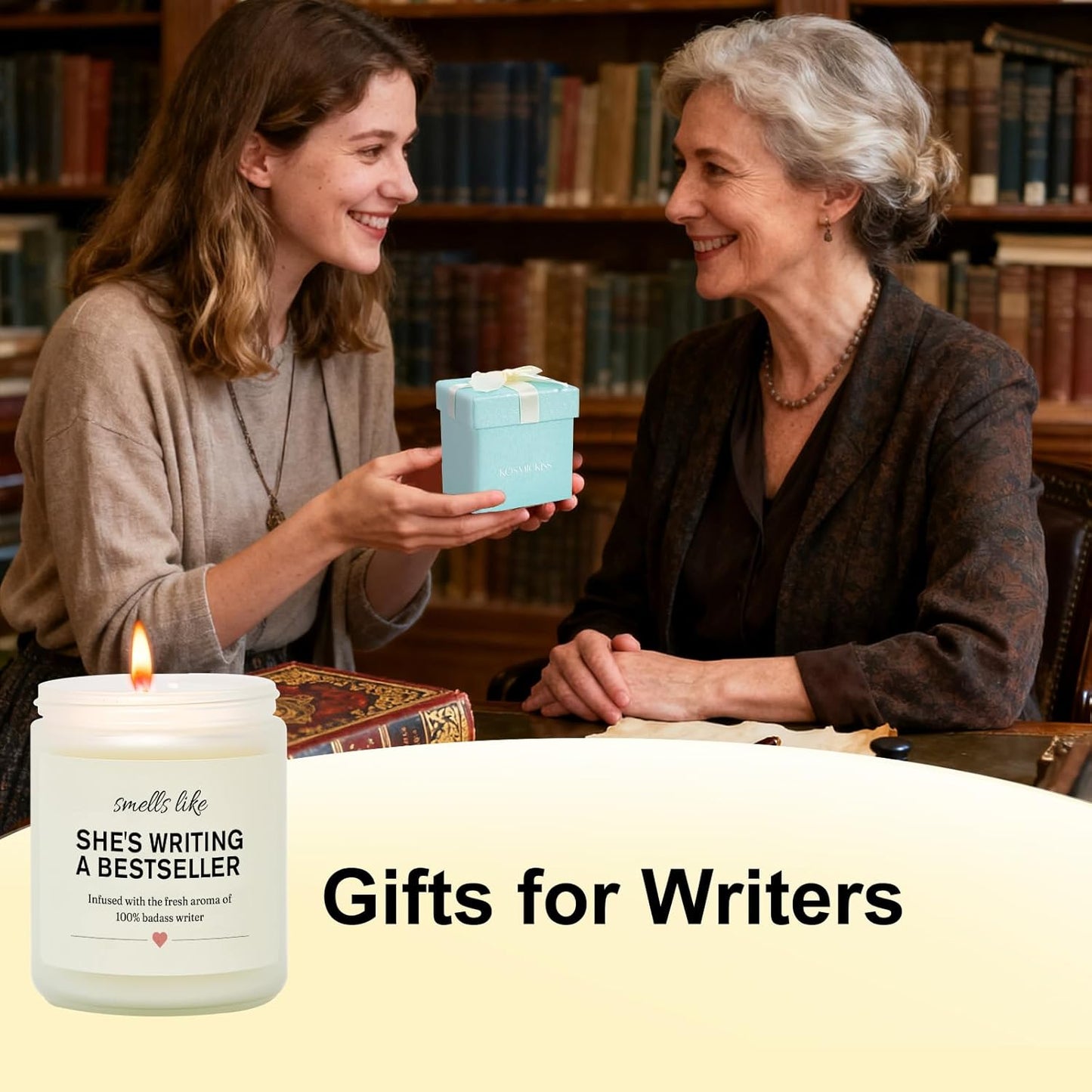 Kosmickiss Writer Gifts for Women, Funny Author Gifts for Writers, Lavender Soy Wax Candle, Cool Writer Presents for Book Novelist, Screenwriter, Aspiring Literature Presents