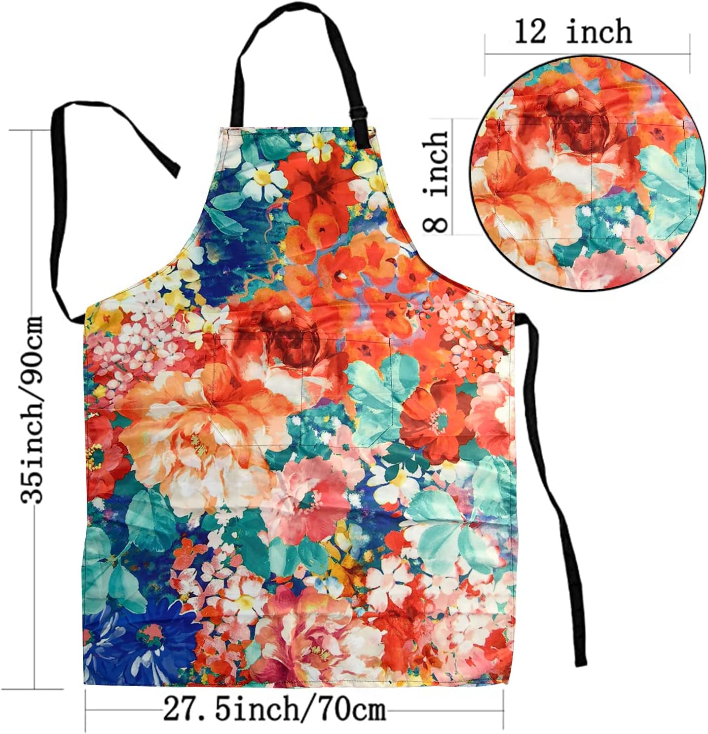 Sosolong Adjustable Waterproof Apron Bib Apron with 2 Pockets Cooking Kitchen Aprons for Women Men Chef