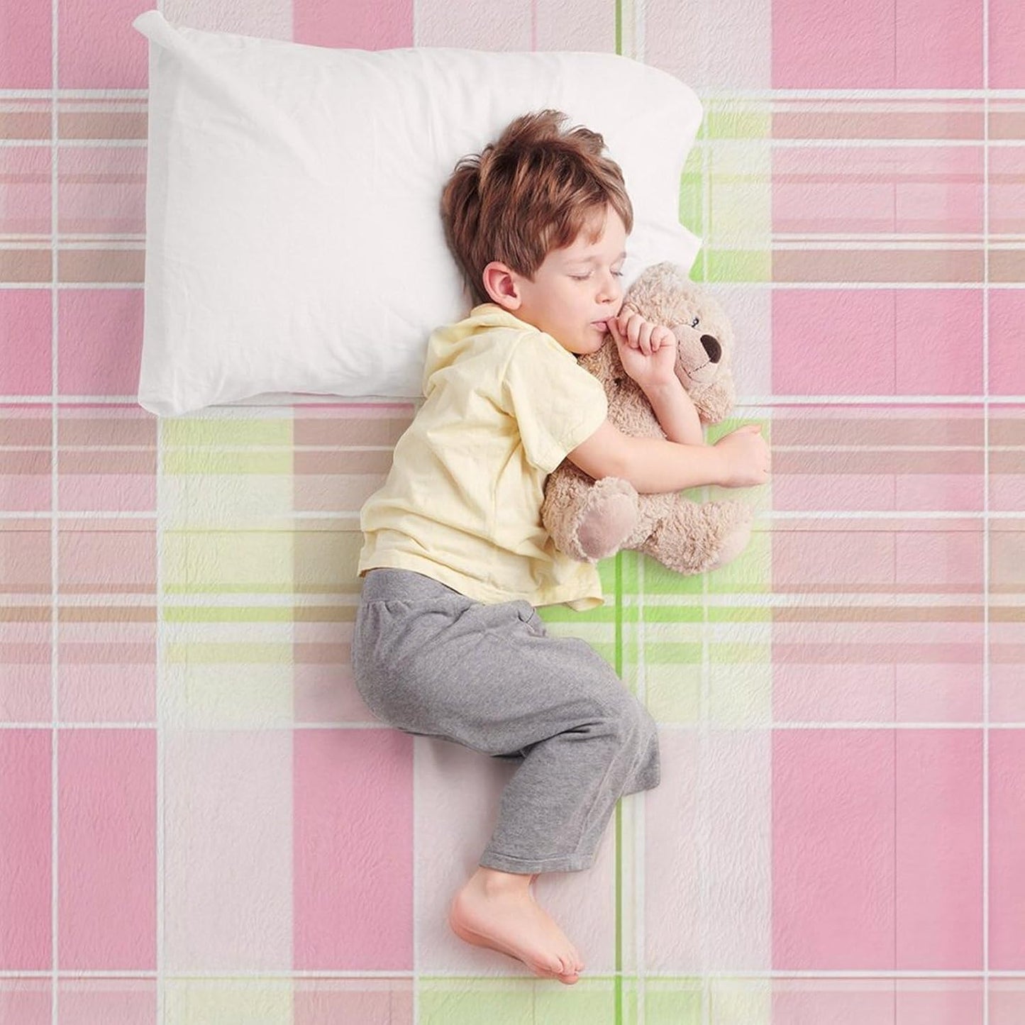 Green Pink Plaid Throw Blanket for Couch Bed Plush Cozy Fuzzy Flannel Blanket for All Season 66"x90"