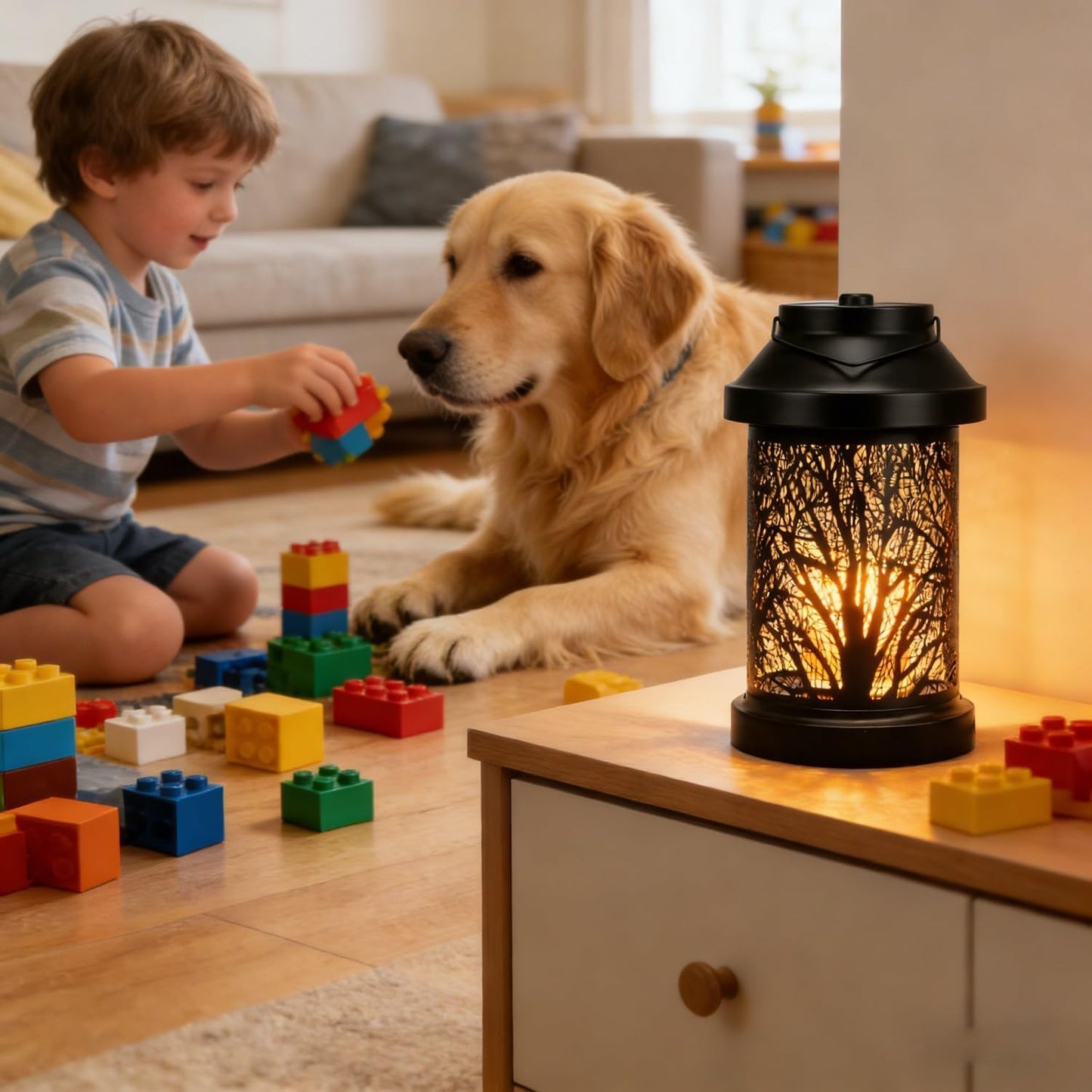 Candle Warmer Lamp - Vintage Candle Warmer Lantern with Timer & Dimming Function, Electric Candle Lamp Warmer Home Bedroom Decor Wax Melt Warmer Birthday Gifts for Women Mom (2 Bulbs Included)
